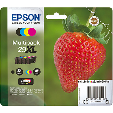 Epson C13T29964012 29XL Ink Multipack CMY (450 Pages) K (470 Pages)