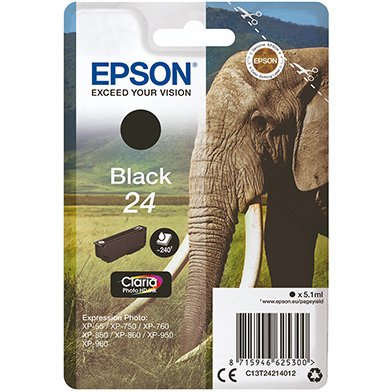 Epson C13T24214012 24 Black Ink Cartridge (240 Pages)