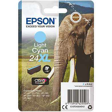 Epson C13T24354012 24XL Light Cyan Ink Cartridge (740 Pages)