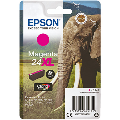 Epson C13T24334012 24XL Magenta Ink Cartridge (740 Pages)