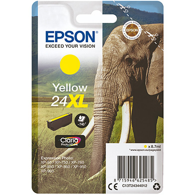 Epson C13T24344012 24XL Yellow Ink Cartridge (740 Pages)