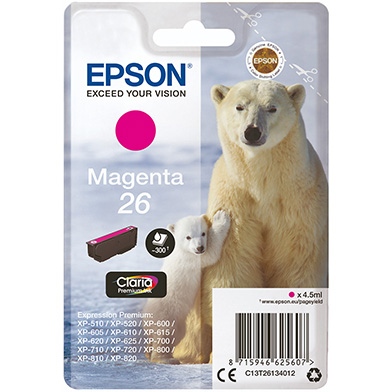 Epson C13T26134012 26 Magenta Ink Cartridge (300 Pages)