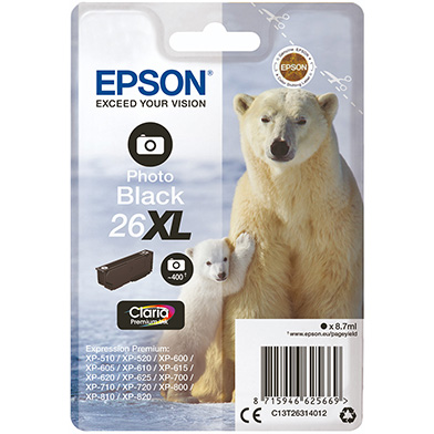 Epson C13T26314012 26XL Photo Black Ink Cartridge (400 Pages)