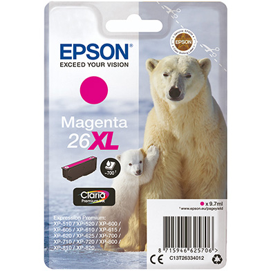 Epson C13T26334012 26XL Magenta Ink Cartridge (700 Pages)