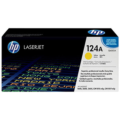 HP Q6002A 124A Yellow Toner Cartridge (2,000 Pages)