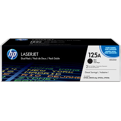 HP CB540AD 125A Black Toner Dual Pack (2 x 2,200 Pages)