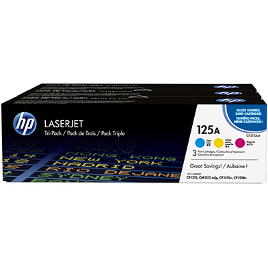 HP CF373AM 125A Tri-Pack Toner Cartridges CMY (1,400 Pages)