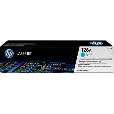 HP CE311A 126A Cyan Toner Cartridge (1,000 Pages)