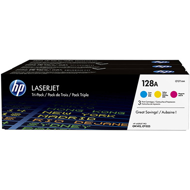 HP CF371AM 128A Toner Cartridge Tri-Pack CMY (1,300 Pages)
