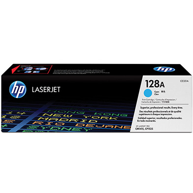 HP CE321A 128A Cyan Toner Cartridge (1,300 Pages)