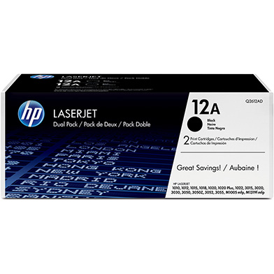 HP Q2612AD 12A Dual Pack Black Toner Cartridge (2 x 2,000 Pages)