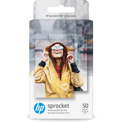 HP 1DE37A ZINK Sticky-Backed Photo Paper for  Sprocket Photo Printer - 290gsm (50 Sheets / 5 x 7.6 cm)