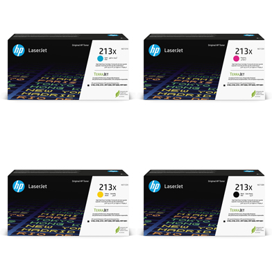 HP 213X High Capacity Toner Cartridge Value Pack CMY (6,000 Pages) K (9,000 Pages)