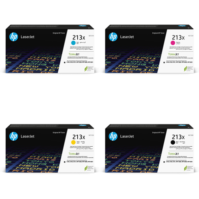 HP  213X High Capacity Toner Cartridge Value Pack CMY (6,000 Pages) K (9,000 Pages)