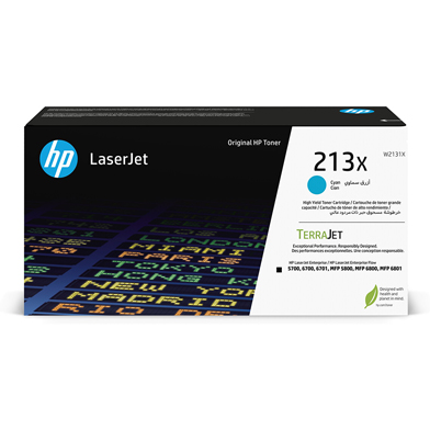 HP W2131X 213X High Capacity Cyan Toner Cartridge (6,000 Pages)