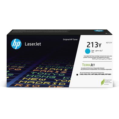 HP W2131Y 213Y Extra High Capacity Cyan Toner Cartridge (12,000 Pages)