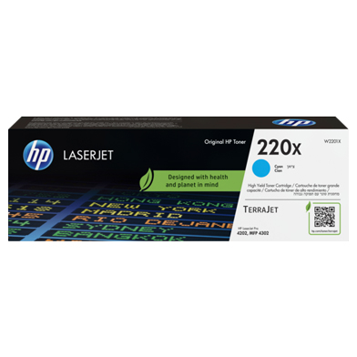 HP W2201X 220X High Capacity Cyan Toner Cartridge (5,500 Pages)