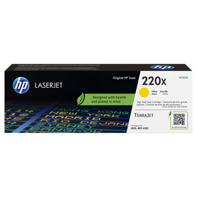 HP W2202X 220X High Capacity Yellow Toner Cartridge (5,500 Pages)