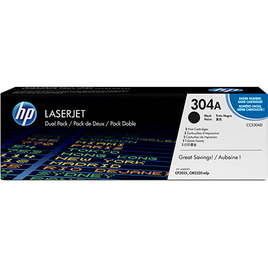 HP 304A Dual Pack Black Print Cartridges (2 x 3,500 Pages) 