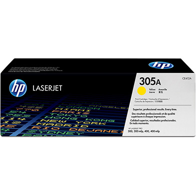HP CE412A 305A Yellow Toner Cartridge (2,600 Pages)