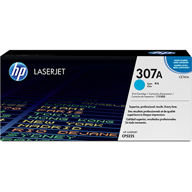 HP CE741A 307A Cyan Toner Cartridge (7,300 Pages)