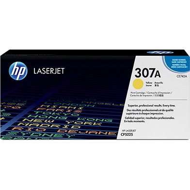 HP CE742A 307A Yellow Toner Cartridge (7,300 Pages)
