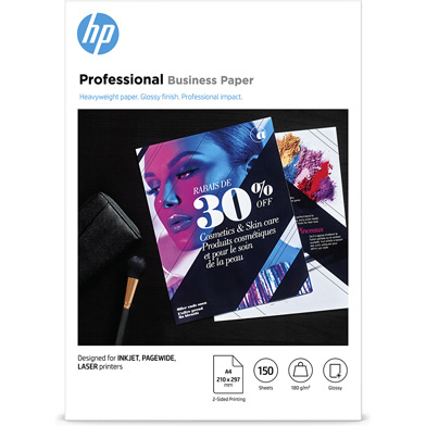 HP 3VK91A Inkjet, PageWide and Laser Professional Business Paper - 180gsm (150 Sheets / A4 / Glossy)