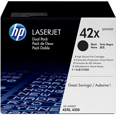 HP Q5942XD 42X Black Toner Dual Pack (2 x 20,000 Pages)