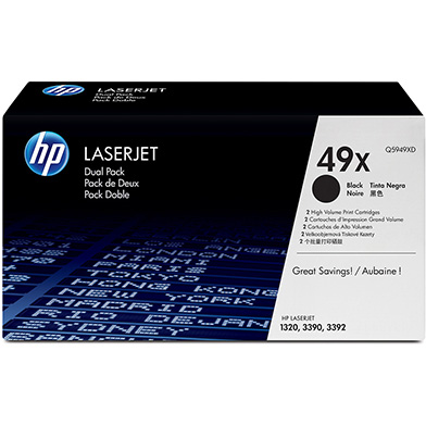 HP Q5949XD 49X High Yield Black Toner Cartridge Multipack (6,000 Pages x 2)