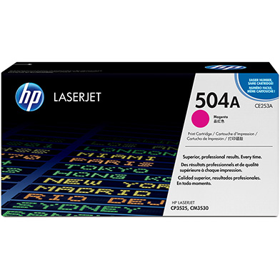 HP CE253A 504A Magenta Print Cartridge with ColorSphere Toner (7,000 Pages)