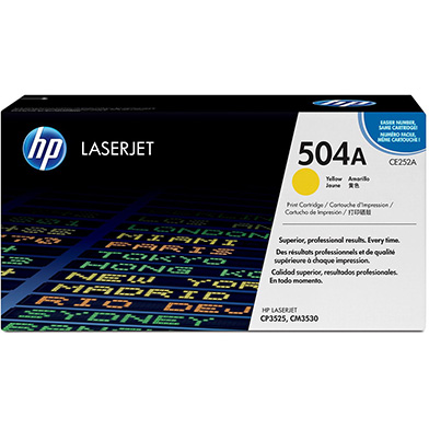 HP CE252A 504A Yellow Print Cartridge with ColorSphere Toner (7,000 Pages)
