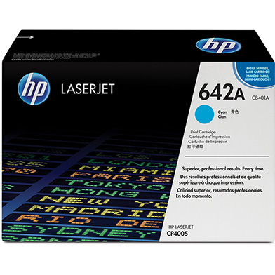 HP CB401A 642A Cyan Print Cartridge (7,500 Pages)