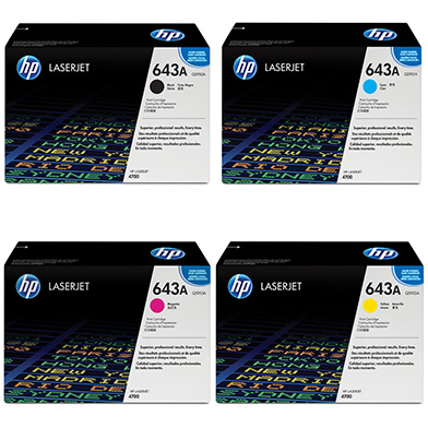 HP  643A Toner Rainbow Pack CMY (10k) + Black (11k)