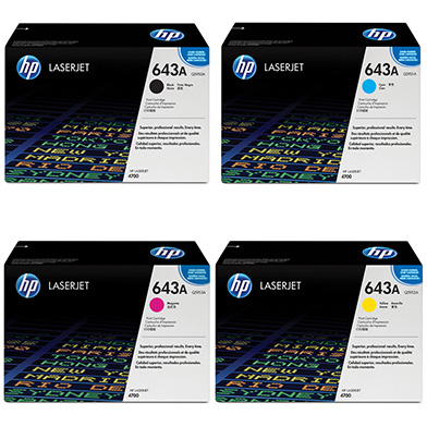 HP 643A Toner Rainbow Pack CMY (10k) + Black (11k)