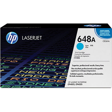 HP CE261A 648A Cyan Toner Cartridge (11,000 Pages)