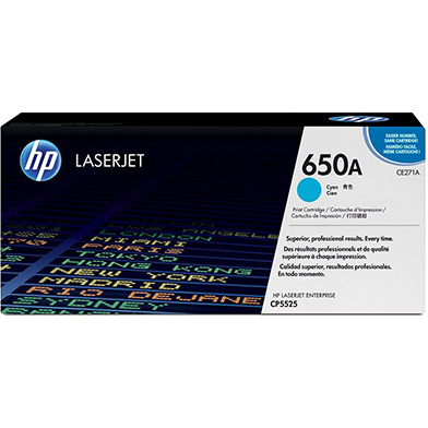 HP CE271A 650A Cyan Toner Cartridge (15,000 Pages)