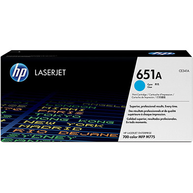 HP CE341A 651A Cyan Toner Cartridge (16,000 Pages)
