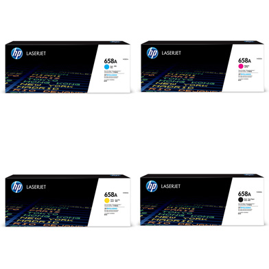 HP 658A Toner Cartridge Value Pack CMY (6K Pages) K (7K Pages)
