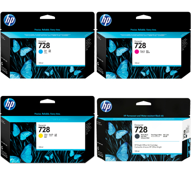 HP 728 High Capacity Ink Multipack CMYK (130ml)