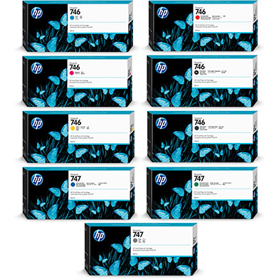 HP 746 + 747 Ink Cartridge Value Pack (9 x 300ml)