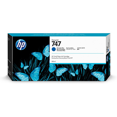 HP P2V85A 747 Chromatic Blue Ink Cartridge (300ml)