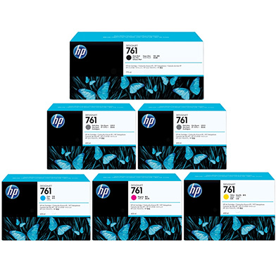 HP  No.761 Ink Cartridge Value Pack (775ml Matte Black ) + (400ml Colour)