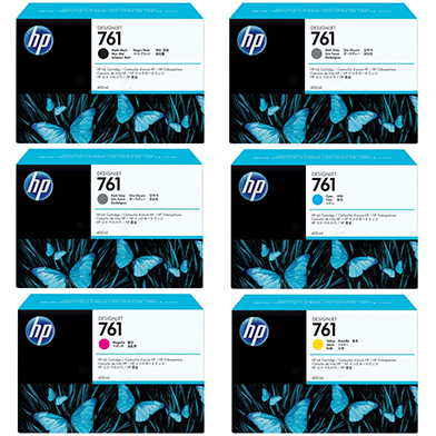 HP No.761 Ink Cartridge Value Pack (400ml x 6)