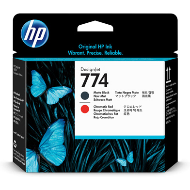 HP P2V97A 774 Matte Black/Chromatic Red DesignJet Printhead
