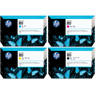 HP  No.80 Ink Cartridge Bundle Pack CMY (3 x 175ml) K (350ml)