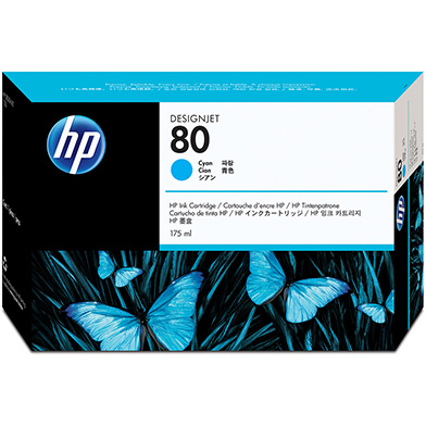 HP No.80 Cyan Ink Cartridge 175ml