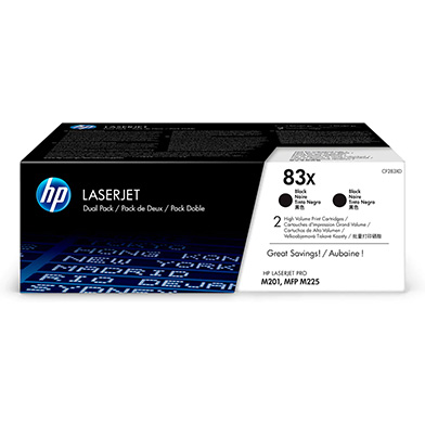 HP CF283XD 83X Black High Yield Toner Cartridge Dual Pack (2 x 2,200 Pages)