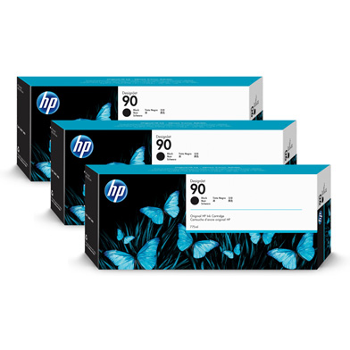 HP C5095A 90 3-Pack Black Ink Cartridges (3 x 775ml)