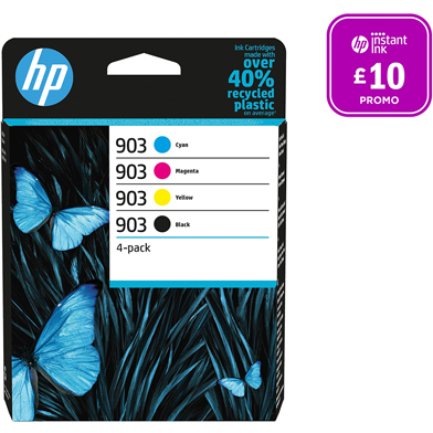 HP 6ZC73AE 903 Ink Cartridge 4-Pack CMY (315 Pages) K (300 Pages)