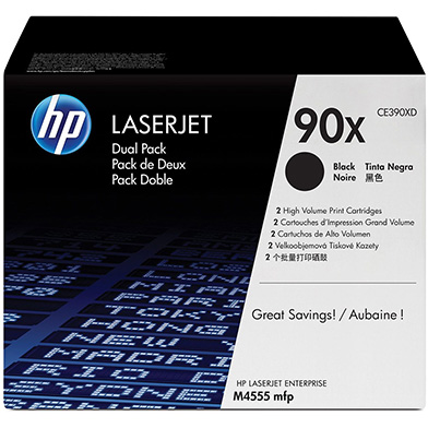 HP CE390XD 90X Black Toner Dual Pack (24,000 pages)